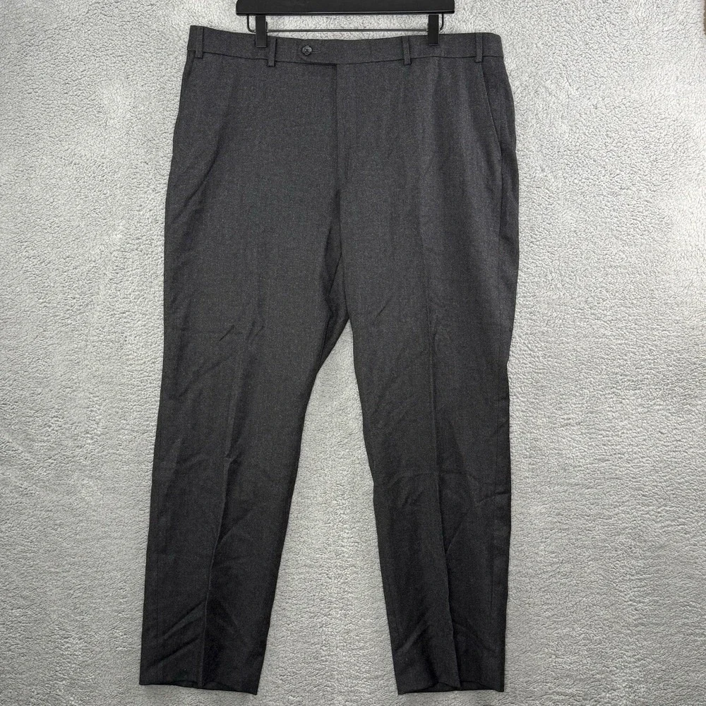 Ballin Men's 40x31 Dark Gray Wool Cashmere Dress‎ Pants Slacks Soft Flat Front